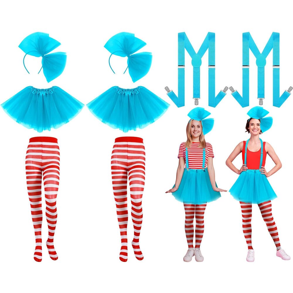6967 2 Sets Tulle Tutu Costume Set Tulle Tutus Skirts Striped